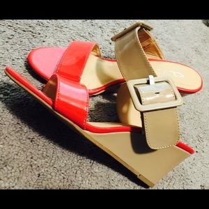 Red And Beige/Tan Wedges Chinese Laundry